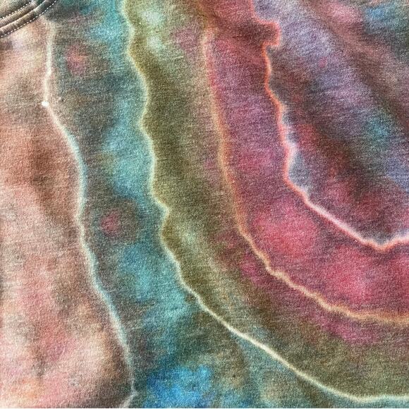 Ice Dyed Crop Top - Tie Dye Geode Earthy - Rock meets Boho (Women's L) - Picture 5 of 8